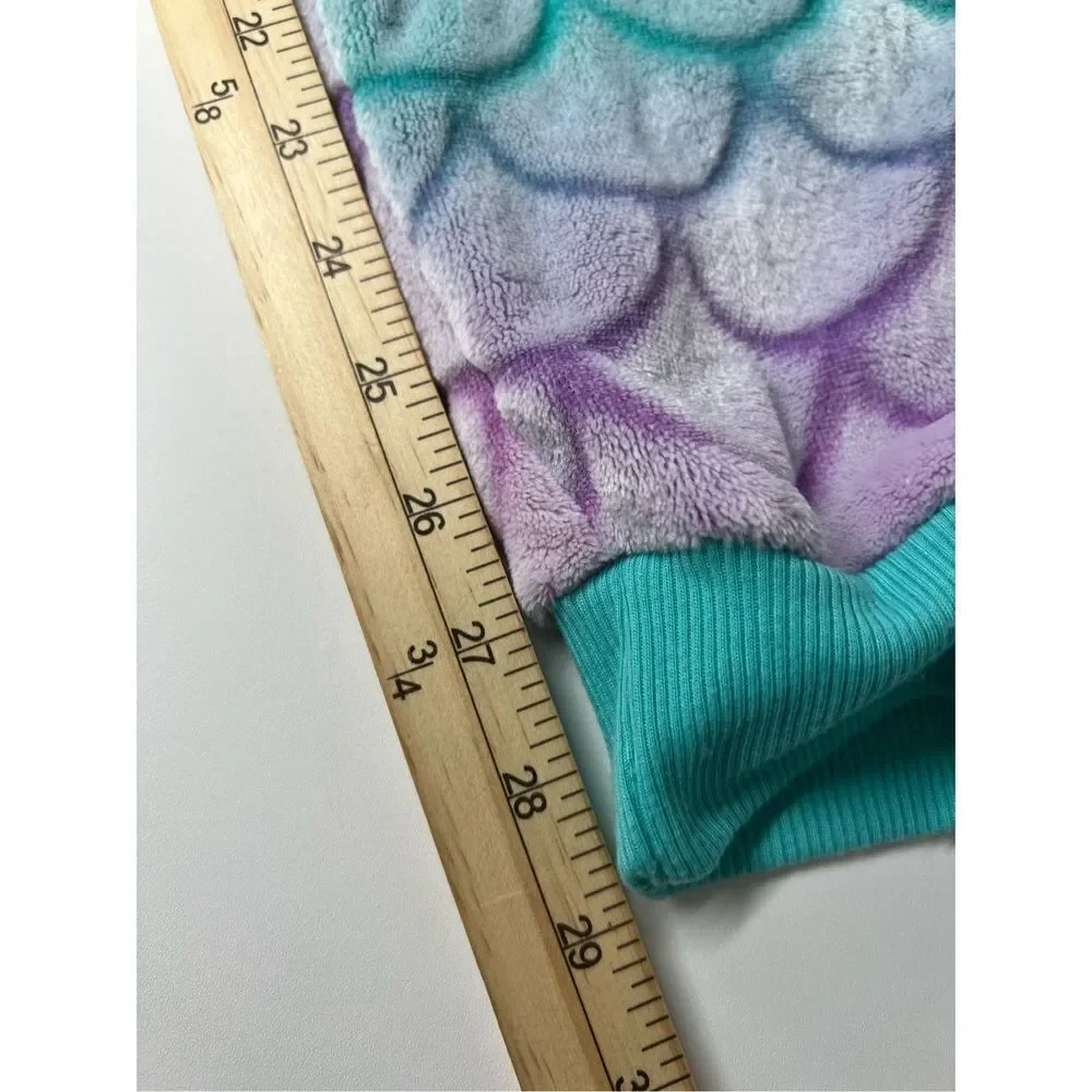 Cat & Jack Mermaid Hoodie Pajama Romper Multicolor Long Sleeve Size XL (…